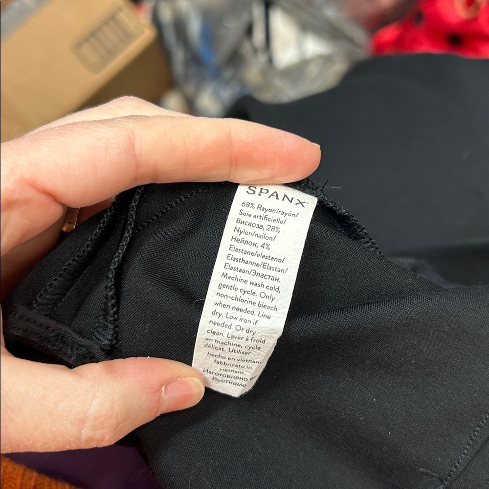 SPANX Black Zippered Garment perfect sleeveless jumpsuit wide legged bottoms - Picture 7 of 12